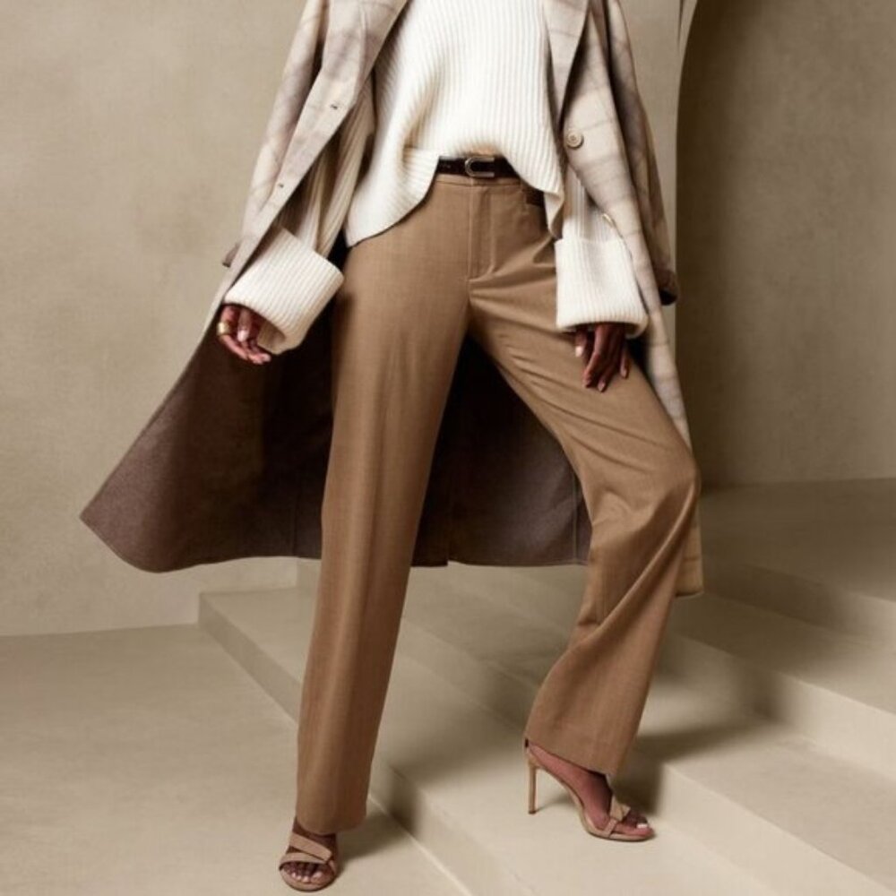 NWT Banana Republic Siena Camel Wool Trousers Sz 6